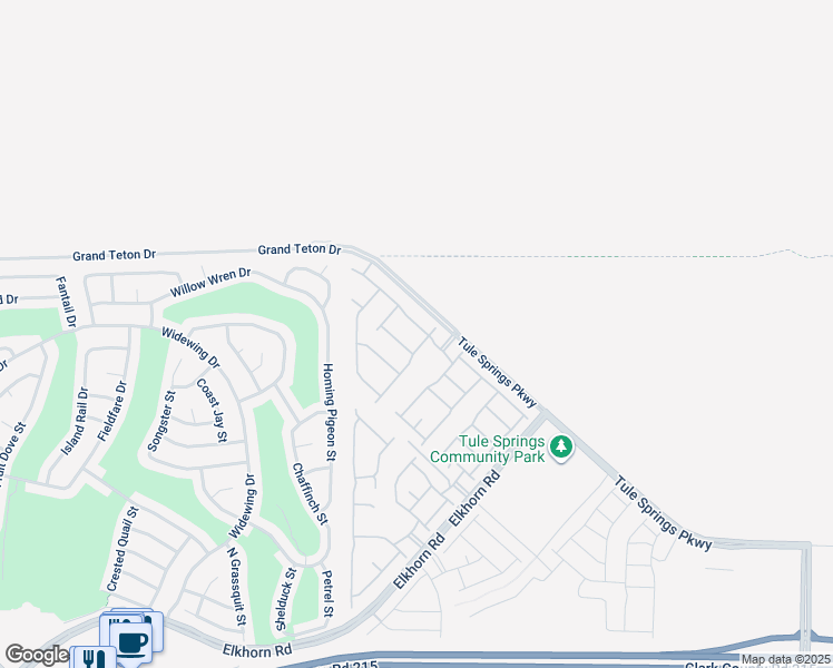 map of restaurants, bars, coffee shops, grocery stores, and more near Homing Pegion Street in North Las Vegas