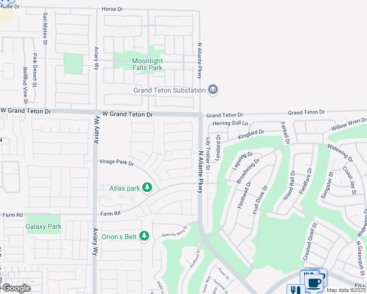 map of restaurants, bars, coffee shops, grocery stores, and more near 3764 Andorian Avenue in North Las Vegas