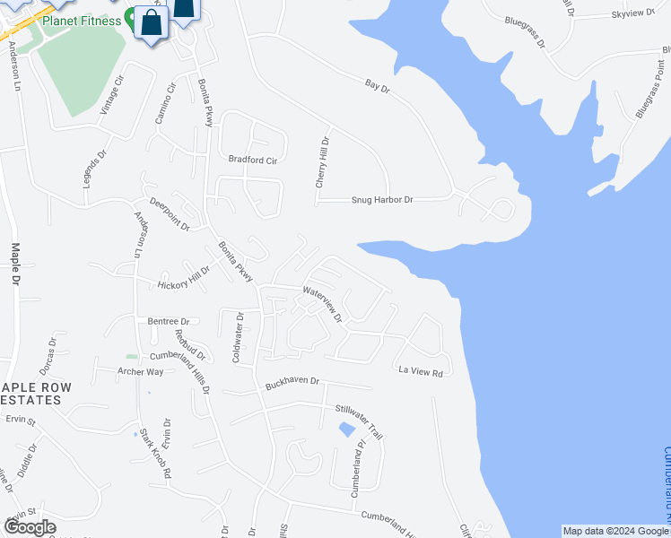 map of restaurants, bars, coffee shops, grocery stores, and more near 107 Edgewater Place in Hendersonville