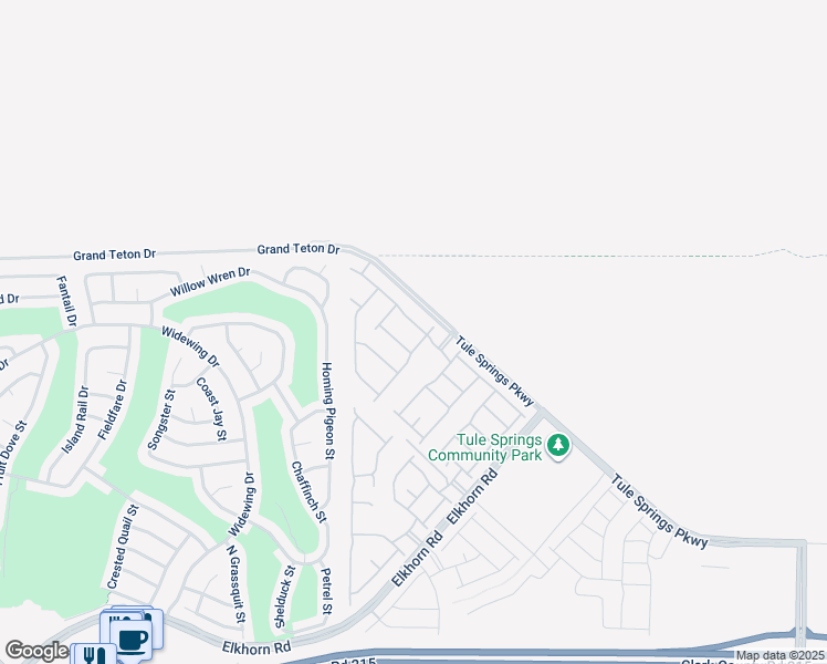 map of restaurants, bars, coffee shops, grocery stores, and more near Homing Pegion Street in North Las Vegas