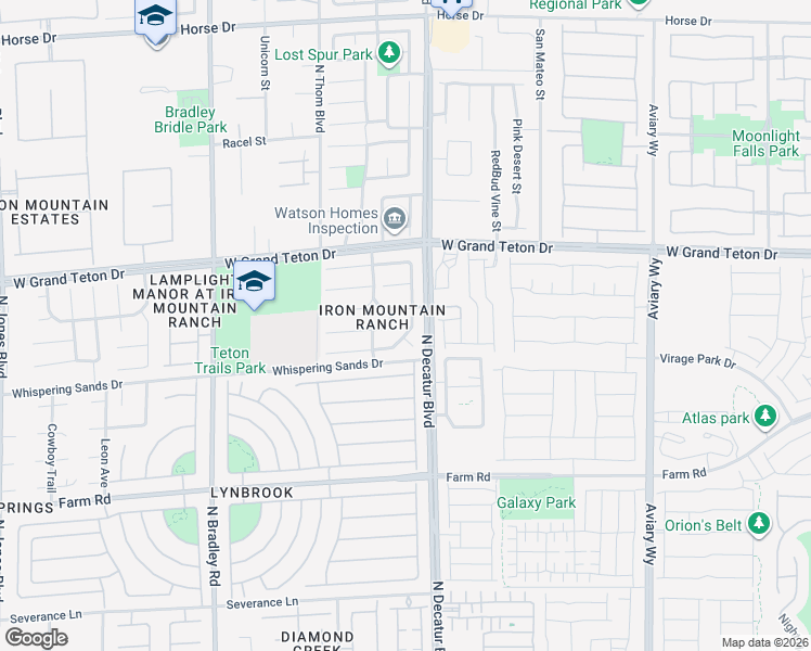 map of restaurants, bars, coffee shops, grocery stores, and more near 7804 Bear Tooth Cave Court in Las Vegas