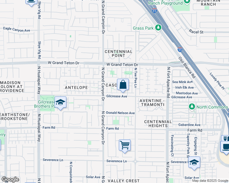map of restaurants, bars, coffee shops, grocery stores, and more near 9541 Gibbon Avenue in Las Vegas