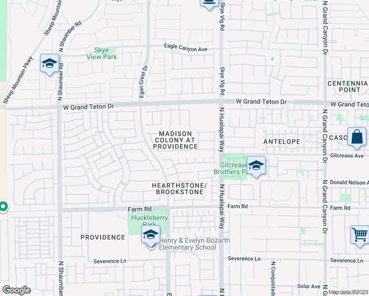 map of restaurants, bars, coffee shops, grocery stores, and more near 10232 Headrick Drive in Las Vegas