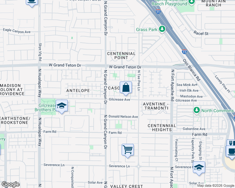 map of restaurants, bars, coffee shops, grocery stores, and more near 9520 Gibbon Avenue in Las Vegas