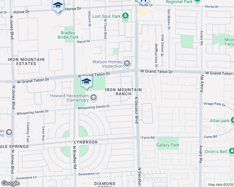 map of restaurants, bars, coffee shops, grocery stores, and more near 5012 Charlo Drive in Las Vegas