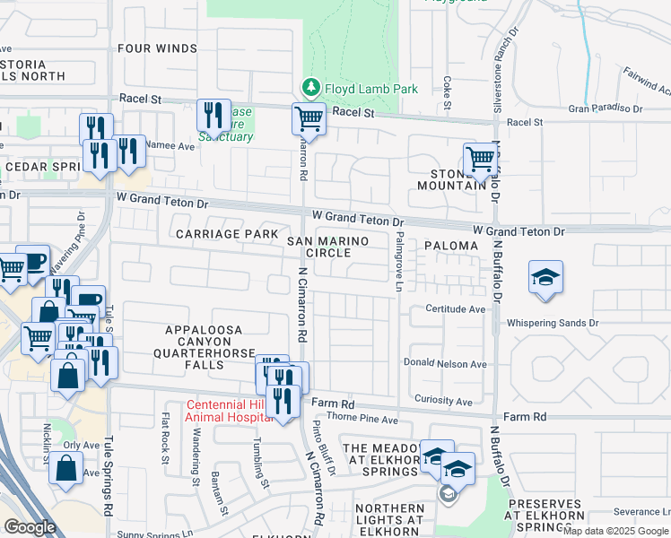 map of restaurants, bars, coffee shops, grocery stores, and more near 7901 Brookfield Cove Avenue in Las Vegas