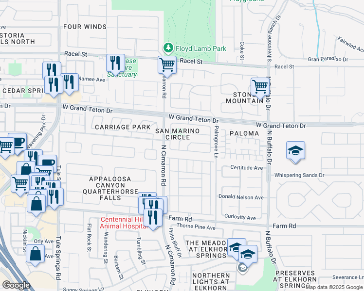 map of restaurants, bars, coffee shops, grocery stores, and more near 7901 Brookfield Cove Avenue in Las Vegas