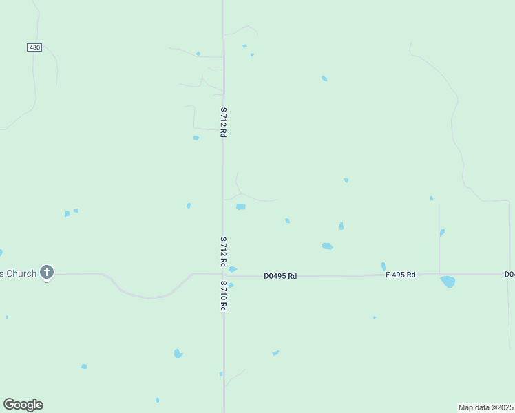 map of restaurants, bars, coffee shops, grocery stores, and more near 49364 South 712 Road in Colcord