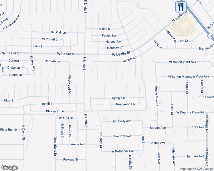 map of restaurants, bars, coffee shops, grocery stores, and more near 5731 Itasca Place in Pahrump