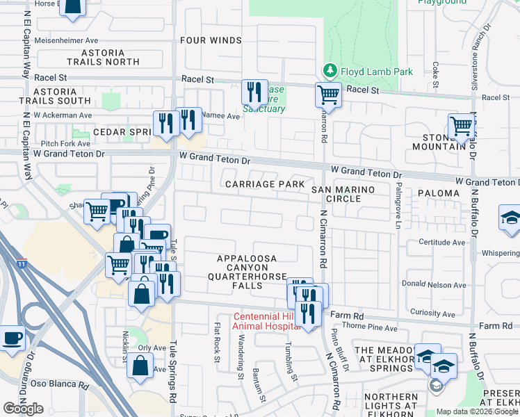 map of restaurants, bars, coffee shops, grocery stores, and more near 8242 Orange Vale Avenue in Las Vegas