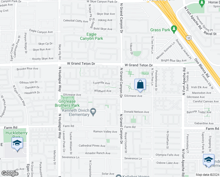 map of restaurants, bars, coffee shops, grocery stores, and more near 7832 Blesbok Court in Las Vegas