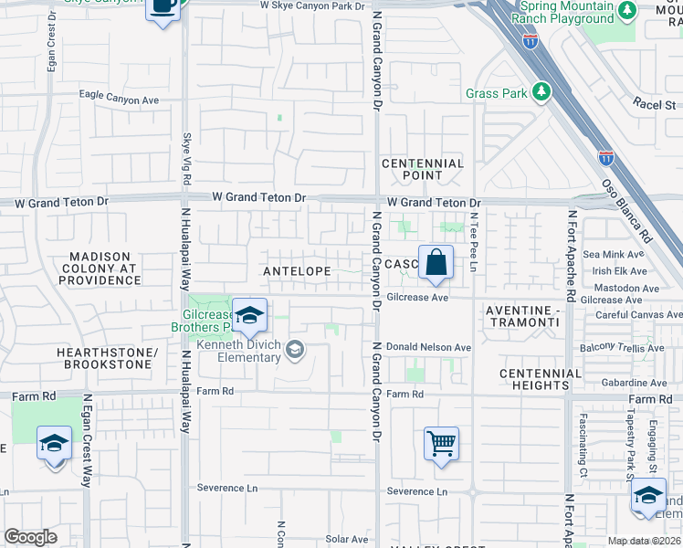 map of restaurants, bars, coffee shops, grocery stores, and more near 7832 Blesbok Court in Las Vegas