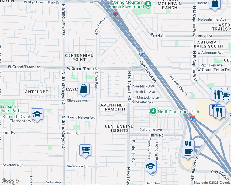 map of restaurants, bars, coffee shops, grocery stores, and more near 9284 Swamp Rose Avenue in Las Vegas