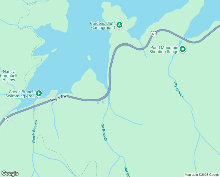 map of restaurants, bars, coffee shops, grocery stores, and more near Highway 67 in Hampton