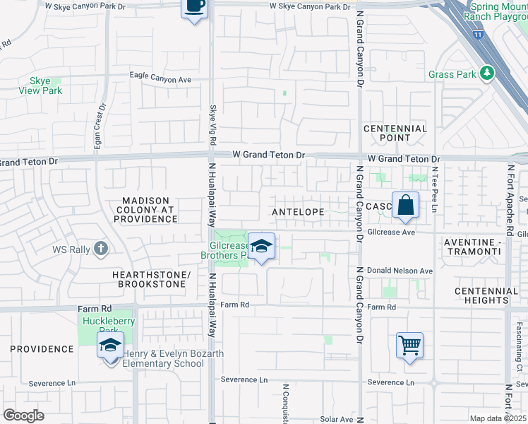 map of restaurants, bars, coffee shops, grocery stores, and more near 7832 Regency Park Street in Las Vegas
