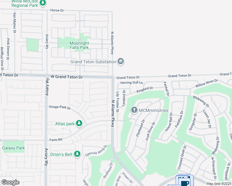 map of restaurants, bars, coffee shops, grocery stores, and more near 7905 Lily Troter Street in North Las Vegas