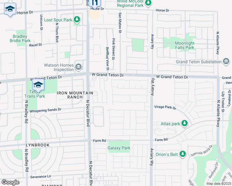 map of restaurants, bars, coffee shops, grocery stores, and more near 4510 Rubious Avenue in North Las Vegas