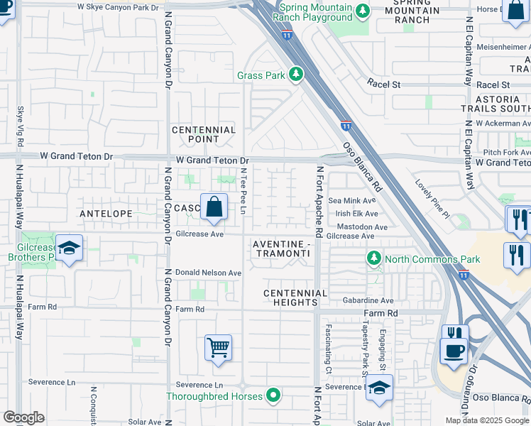 map of restaurants, bars, coffee shops, grocery stores, and more near 9344 Lady Finger Court in Las Vegas