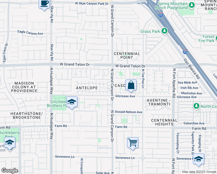 map of restaurants, bars, coffee shops, grocery stores, and more near 9621 Sharp Horn Court in Las Vegas