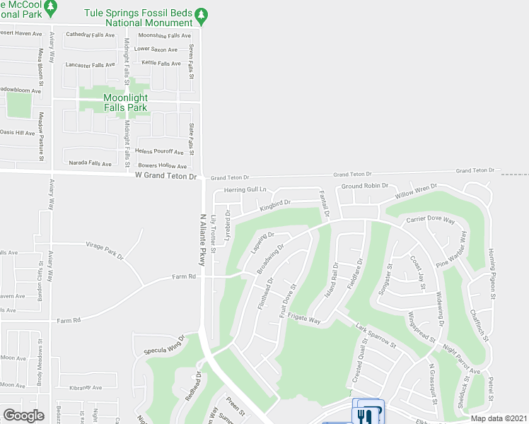 map of restaurants, bars, coffee shops, grocery stores, and more near 3321 Kingbird Drive in North Las Vegas