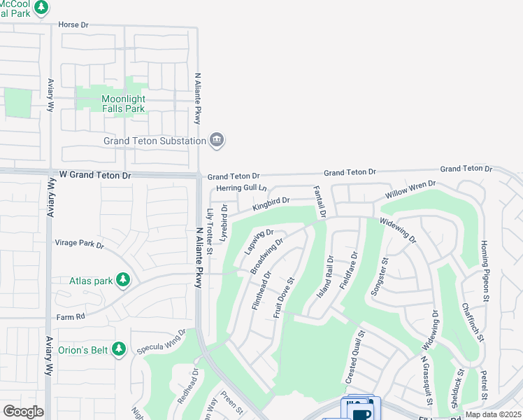 map of restaurants, bars, coffee shops, grocery stores, and more near 3321 Kingbird Drive in North Las Vegas