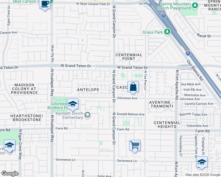 map of restaurants, bars, coffee shops, grocery stores, and more near 9621 Eland Court in Las Vegas