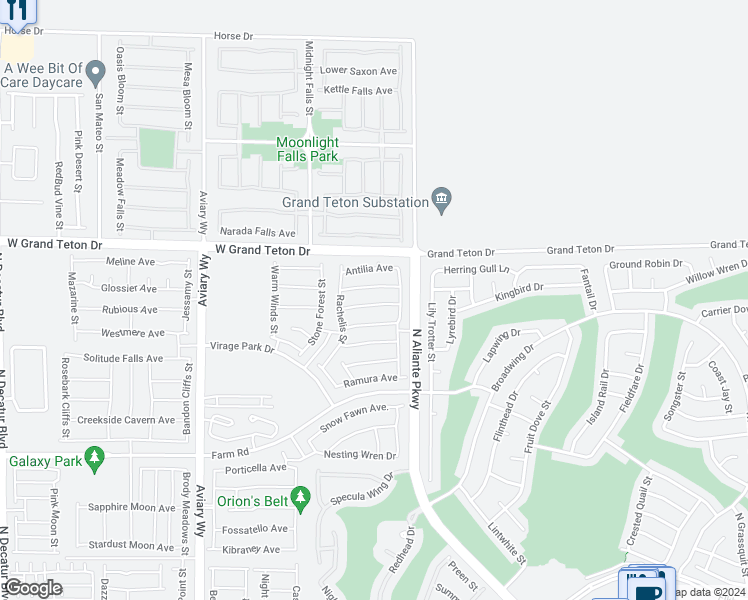 map of restaurants, bars, coffee shops, grocery stores, and more near 3812 Corellia Ave in North Las Vegas