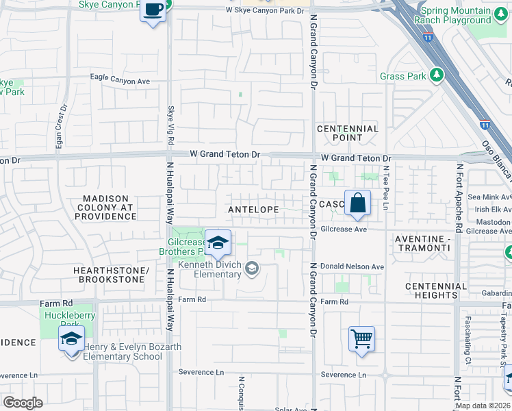 map of restaurants, bars, coffee shops, grocery stores, and more near 7849 Territorial Street in Las Vegas