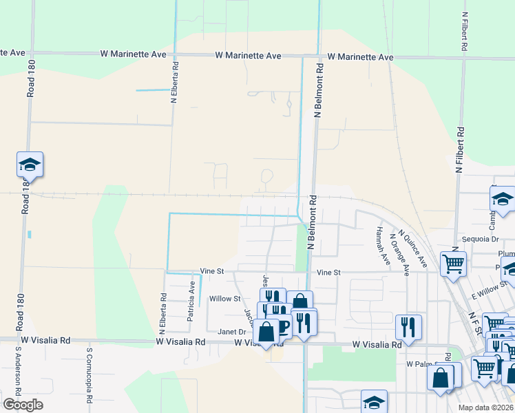 map of restaurants, bars, coffee shops, grocery stores, and more near 674 Danae Ct in Exeter