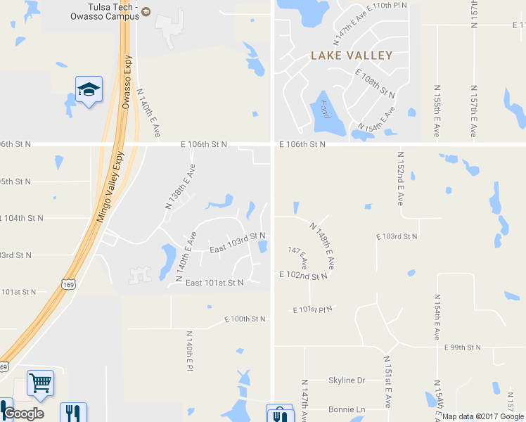 map of restaurants, bars, coffee shops, grocery stores, and more near 11209 North 144th East Avenue in Owasso