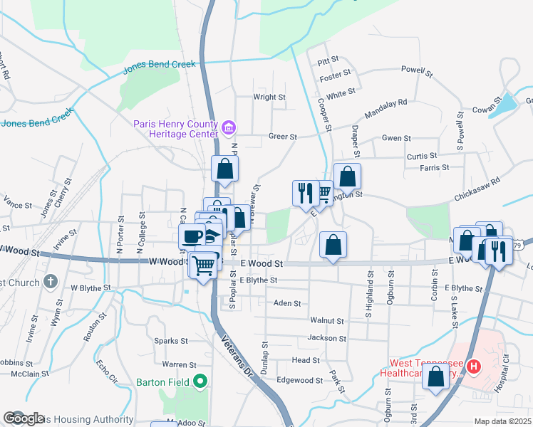 map of restaurants, bars, coffee shops, grocery stores, and more near Church Street in Paris