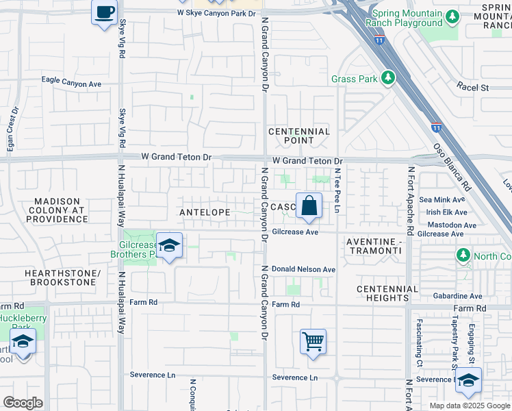 map of restaurants, bars, coffee shops, grocery stores, and more near 9621 Eland Court in Las Vegas