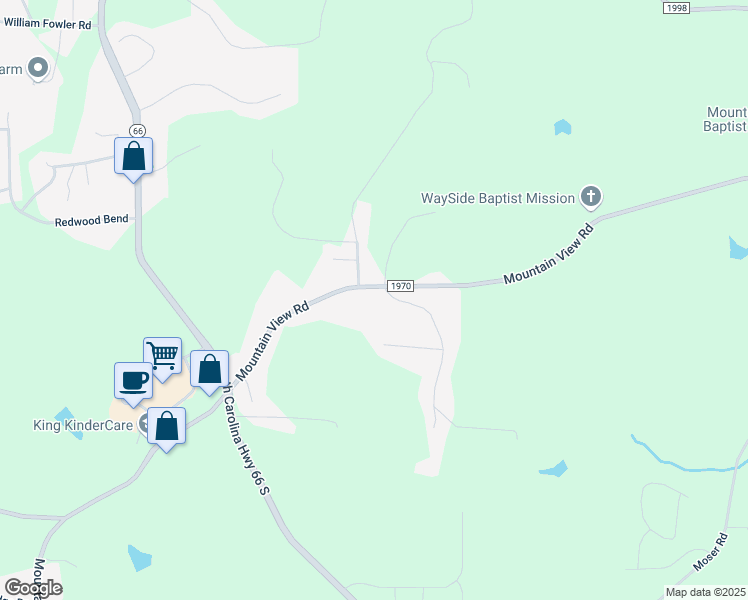 map of restaurants, bars, coffee shops, grocery stores, and more near 826 Mountain View Road in King