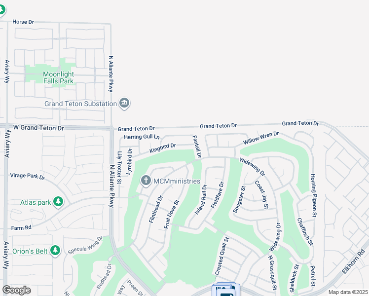 map of restaurants, bars, coffee shops, grocery stores, and more near 3117 Kingbird Drive in North Las Vegas