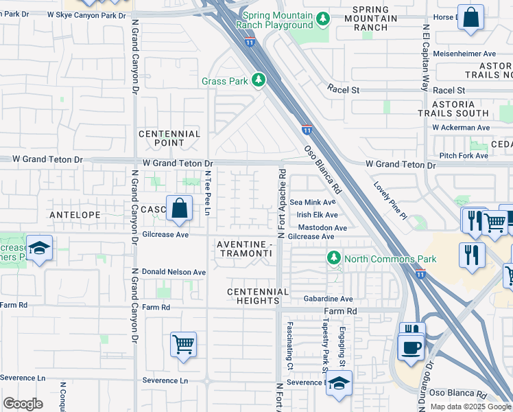 map of restaurants, bars, coffee shops, grocery stores, and more near 9284 Swamp Rose Avenue in Las Vegas