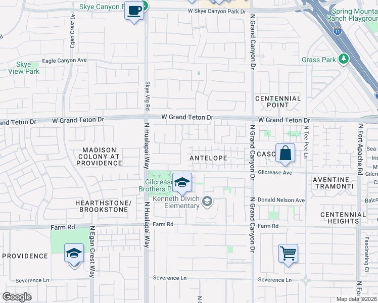 map of restaurants, bars, coffee shops, grocery stores, and more near 9917 Markhorn Court in Las Vegas