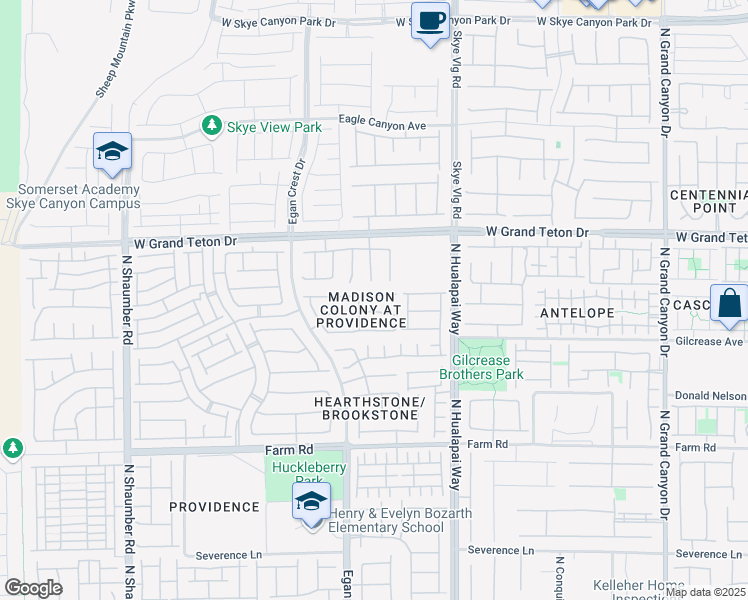 map of restaurants, bars, coffee shops, grocery stores, and more near 10237 Gibson Isle Drive in Las Vegas