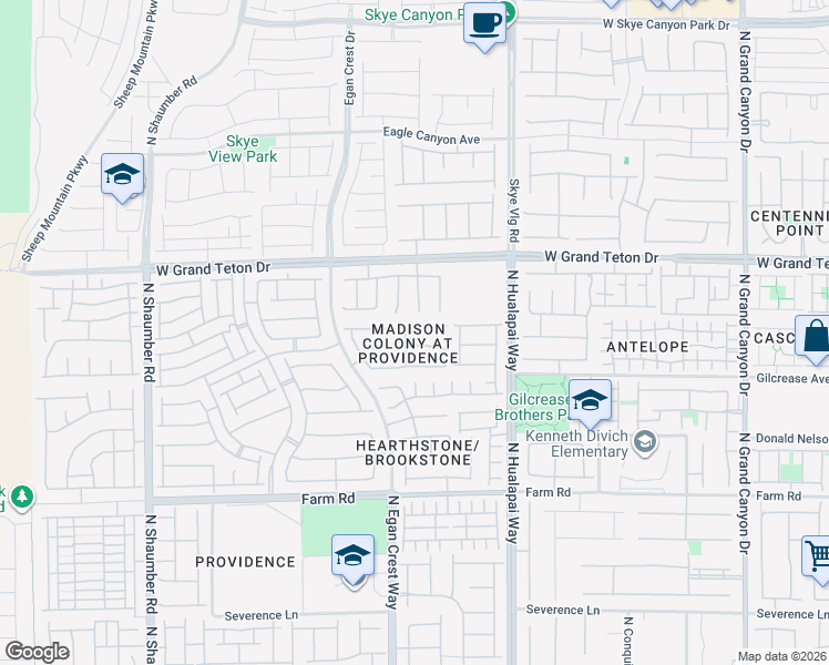map of restaurants, bars, coffee shops, grocery stores, and more near 10237 Gibson Isle Drive in Las Vegas