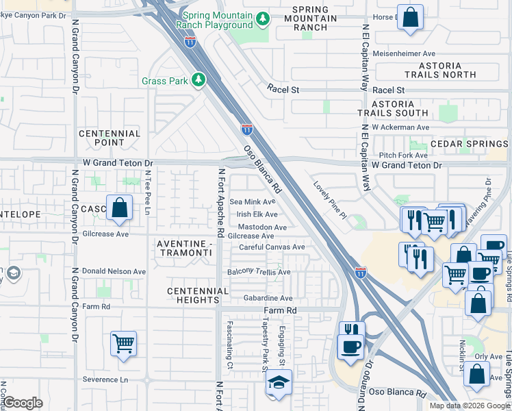 map of restaurants, bars, coffee shops, grocery stores, and more near 9113 Sea Mink Avenue in Las Vegas