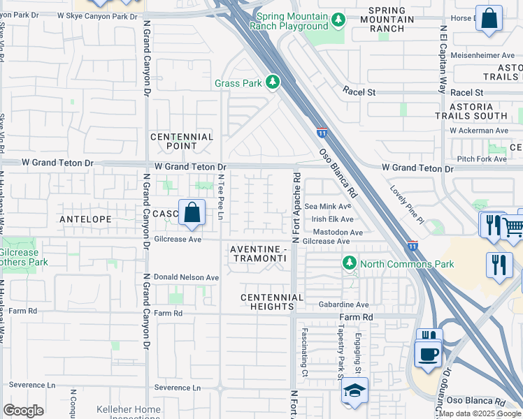 map of restaurants, bars, coffee shops, grocery stores, and more near 9284 Swamp Rose Avenue in Las Vegas