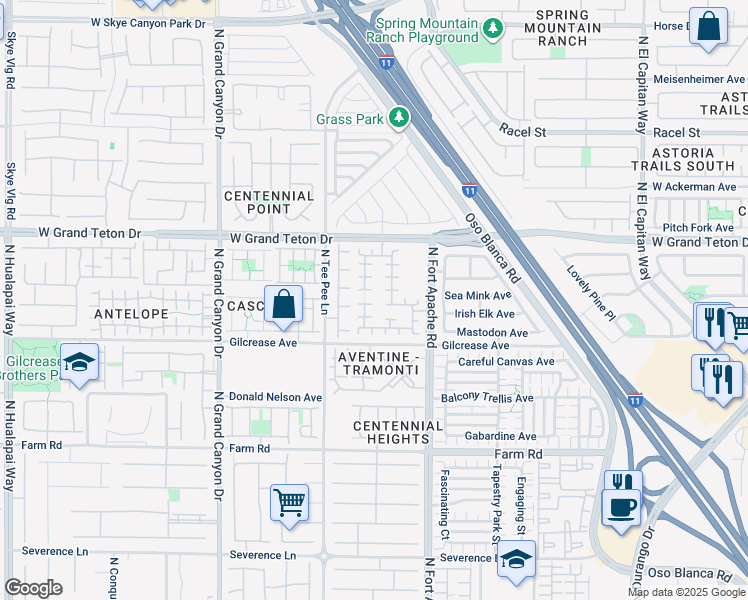 map of restaurants, bars, coffee shops, grocery stores, and more near 9284 Swamp Rose Avenue in Las Vegas