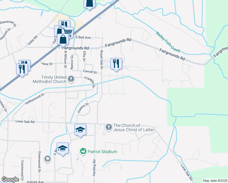 map of restaurants, bars, coffee shops, grocery stores, and more near 1926 White Oak Drive in Paris