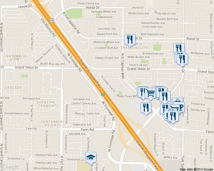 map of restaurants, bars, coffee shops, grocery stores, and more near 7869 Lovely Pine Pl in Las Vegas