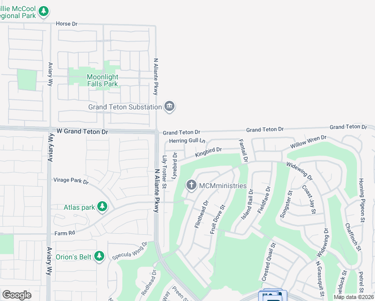 map of restaurants, bars, coffee shops, grocery stores, and more near 7922 Kiskadee Street in North Las Vegas