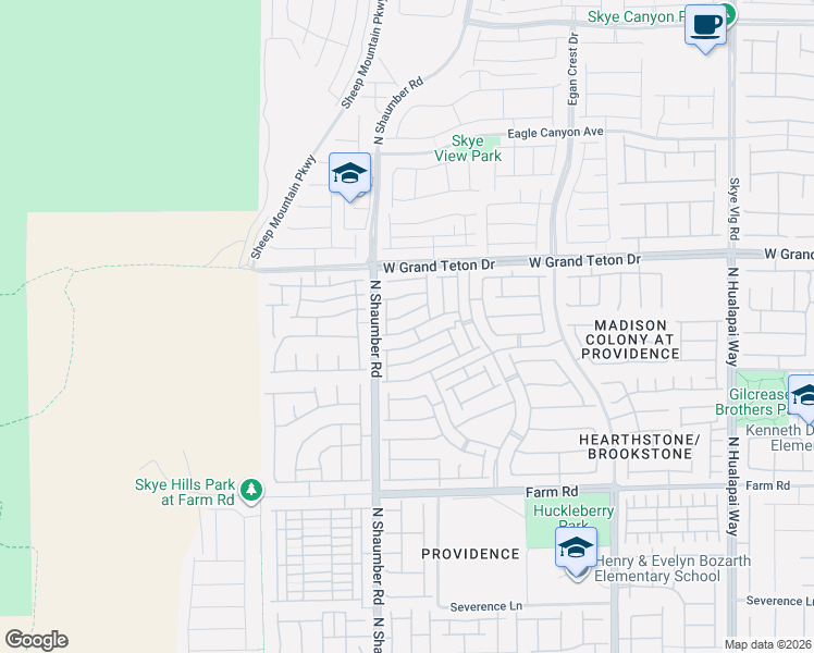 map of restaurants, bars, coffee shops, grocery stores, and more near 10622 Thor Mountain Lane in Las Vegas