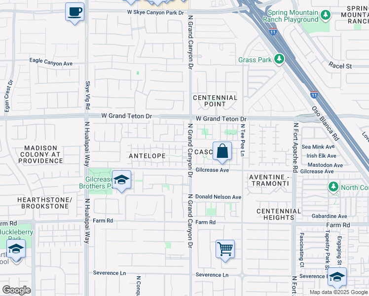 map of restaurants, bars, coffee shops, grocery stores, and more near 9621 Eland Court in Las Vegas