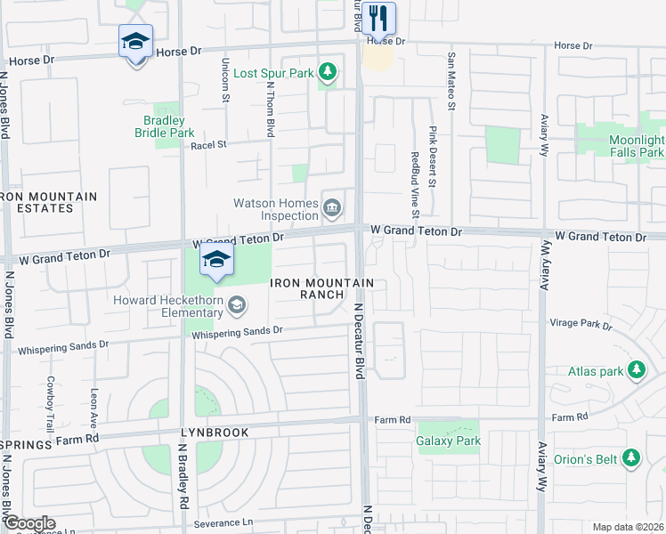 map of restaurants, bars, coffee shops, grocery stores, and more near in Las Vegas
