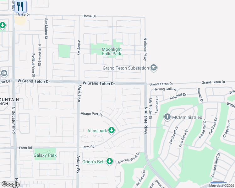 map of restaurants, bars, coffee shops, grocery stores, and more near 7924 Stone Forest Street in North Las Vegas