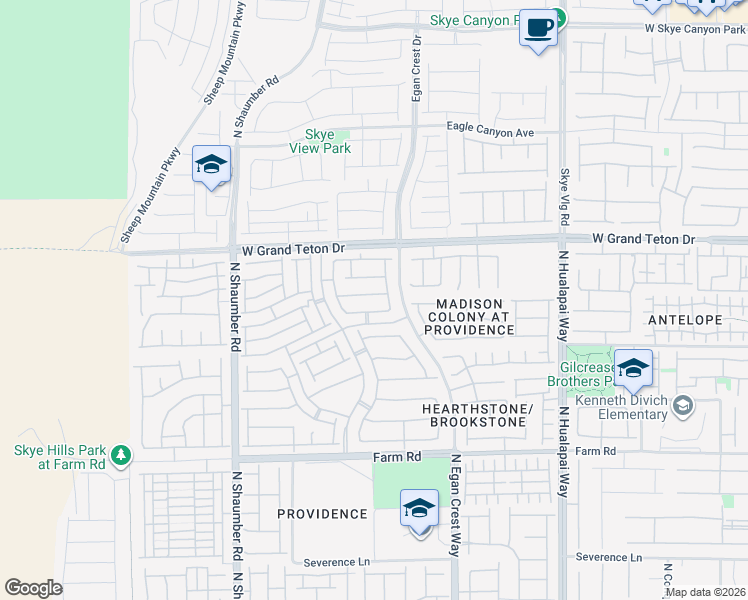 map of restaurants, bars, coffee shops, grocery stores, and more near 10425 Mount Washington Avenue in Las Vegas