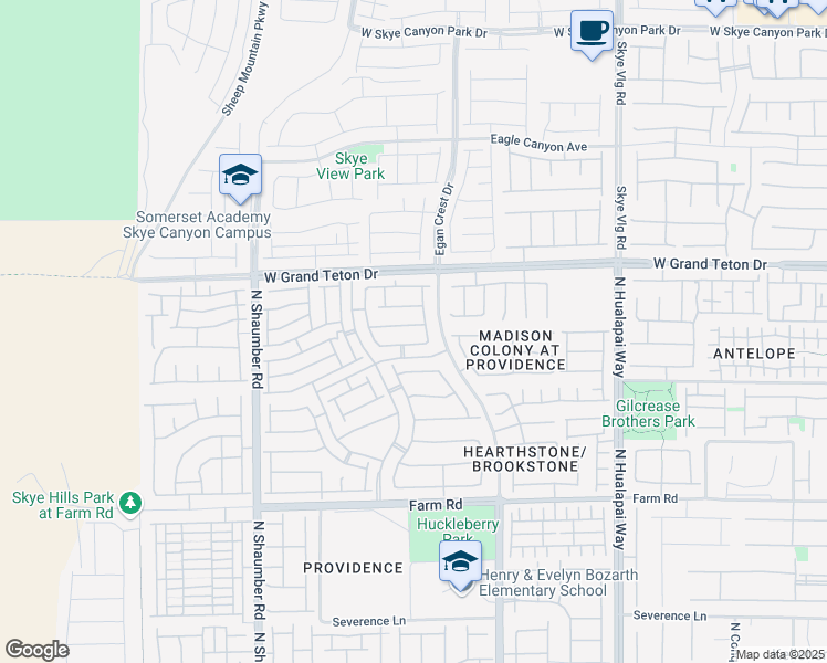 map of restaurants, bars, coffee shops, grocery stores, and more near 10421 Mount Washington Avenue in Las Vegas